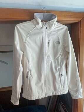 The North Face Cream Softshell with Black logo